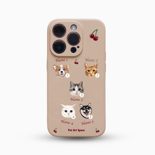 Cherry for 5 Pets - Silicone Case Beige