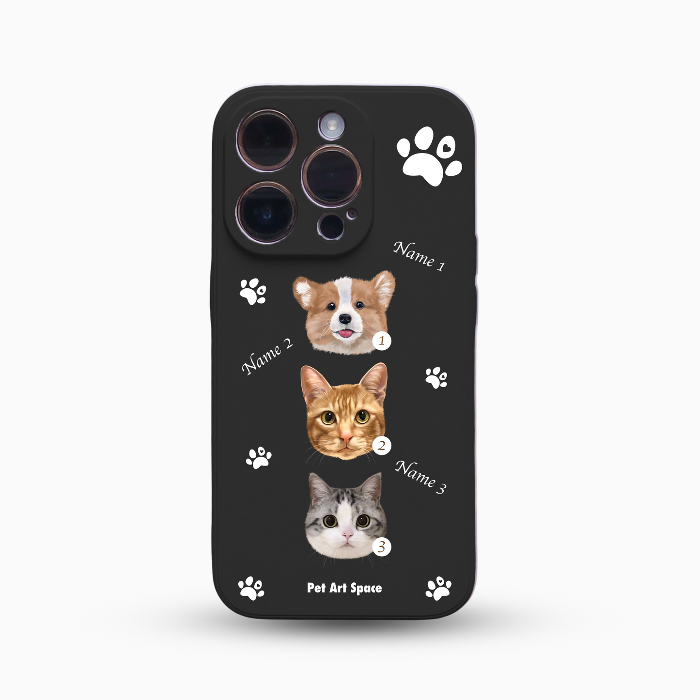 Paws for 3 Pets - Silicone Case - Black