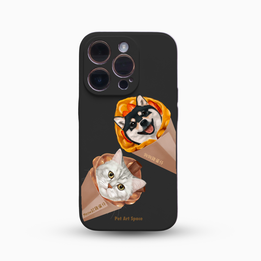Waffle for 2 Pets - Silicone Case Black