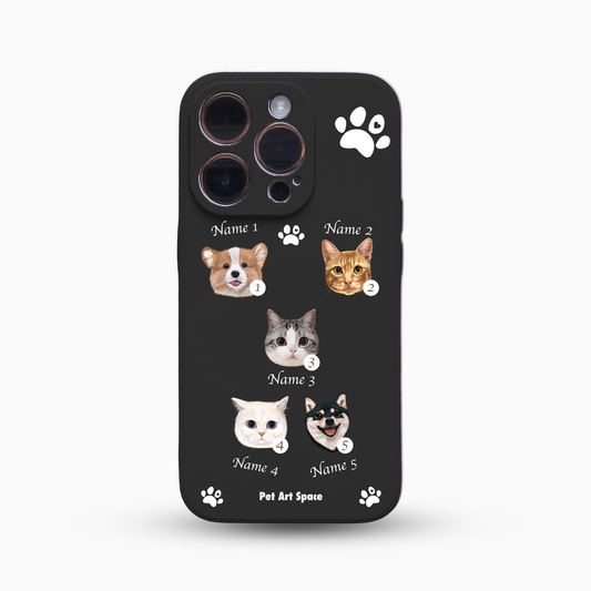 Paws for 5 Pets - Silicone Case - Black