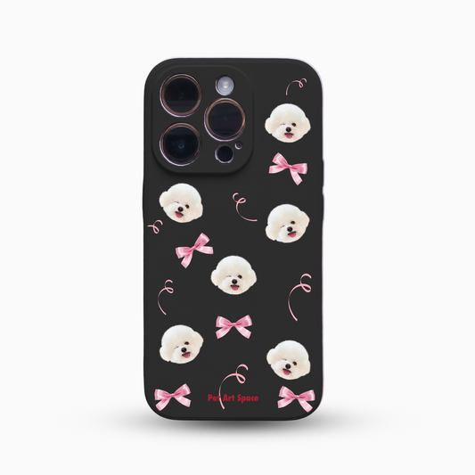 Pink Bow for 1 pet - Silicone Case Black