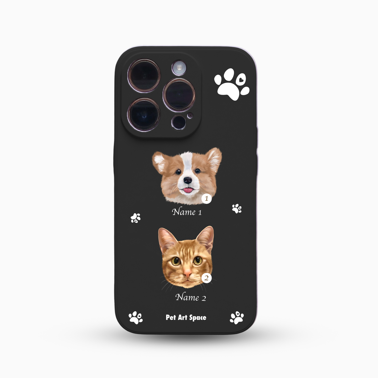 Paws B for 2 pets - Silicone Case - Black