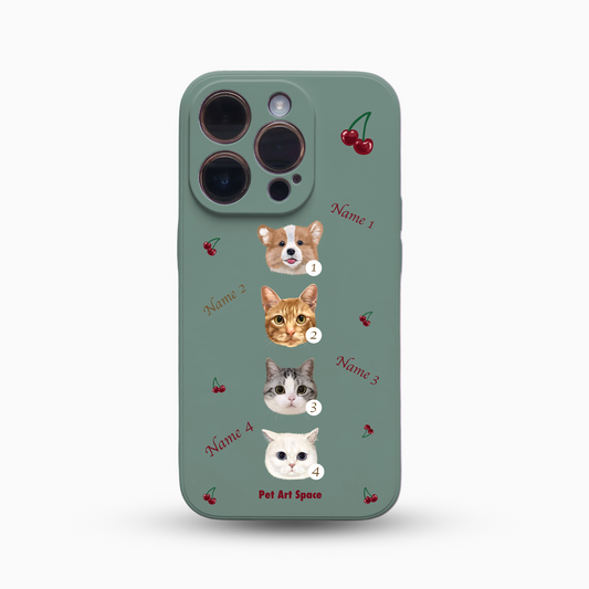 Cherry for 4 Pets - Silicone Case Dark Green
