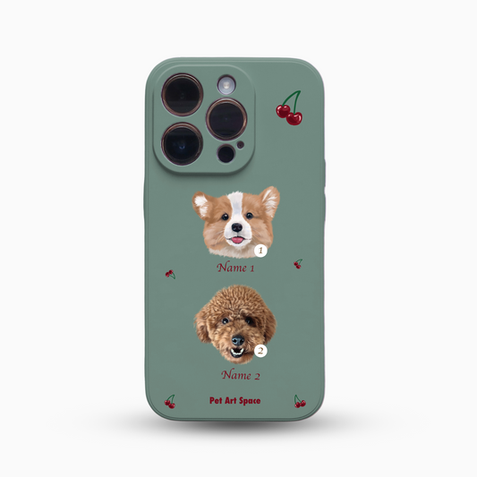 Cherry B for 2 pets - Silicone Case Dark Green