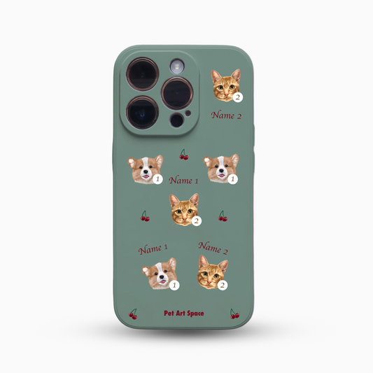 Cherry A for 2 Pets - Silicone Case Dark Green