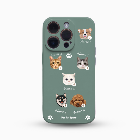 Paws for 6 Pets - Silicone Case - Dark Green