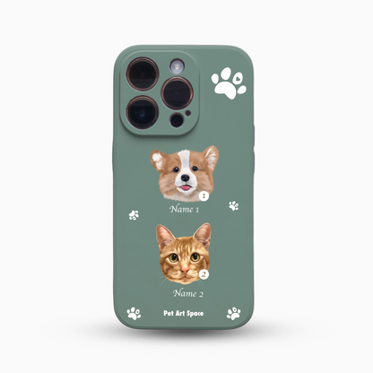 Paws B for 2 pets - Silicone Case - Dark Green