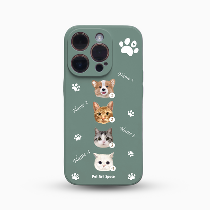 Paws for 4 Pets - Silicone Case - Dark Green