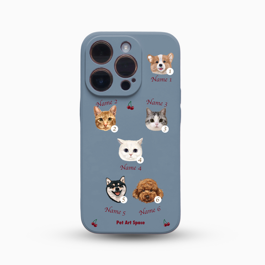 Cherry for 6 Pets - Silicone Case Dusty Blue