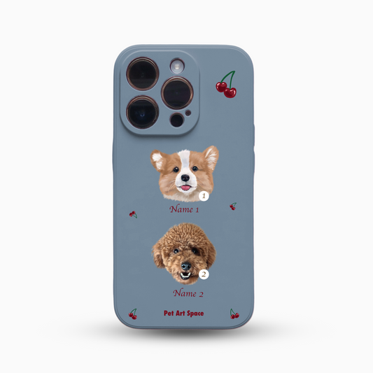 Cherry B for 2 pets - Silicone Case Dusty Blue