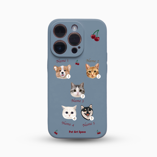 Cherry for 5 Pets - Silicone Case Dusty Blue