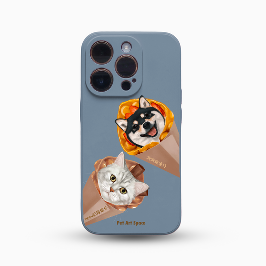 Waffle for 2 Pets - Silicone Case Dusty Blue