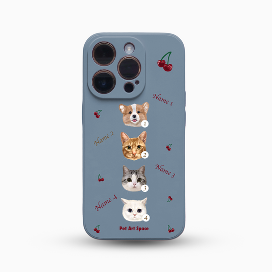 Cherry for 4 Pets - Silicone Case Dusty Blue