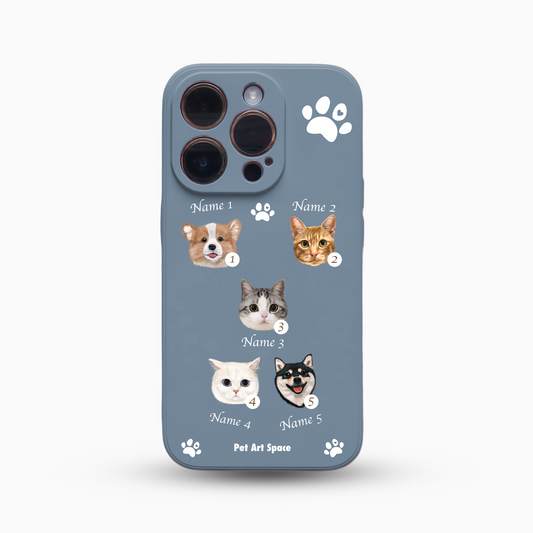 Paws for 5 Pets - Silicone Case - Dusty Blue