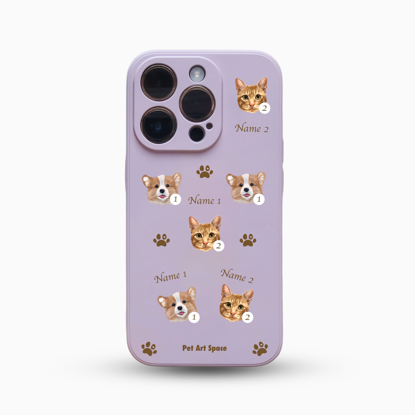 Paws A for 2 Pets - Silicone Case - Lavender