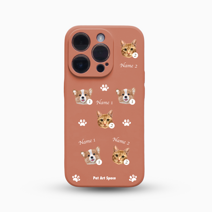Paws A for 2 Pets - Silicone Case - Orange