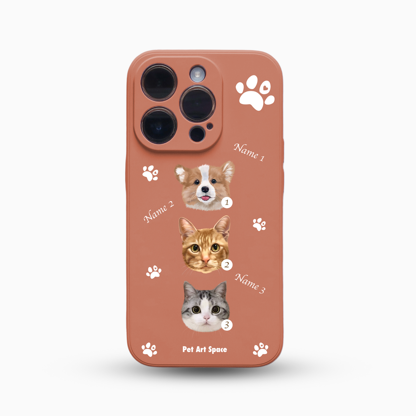 Paws for 3 Pets - Silicone Case - Orange