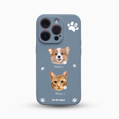 Paws B for 2 pets - Silicone Case - Dusty Blue